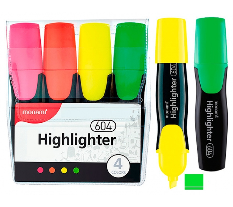 Набор текстовыдилителей 4цв.,1-6мм, Monami