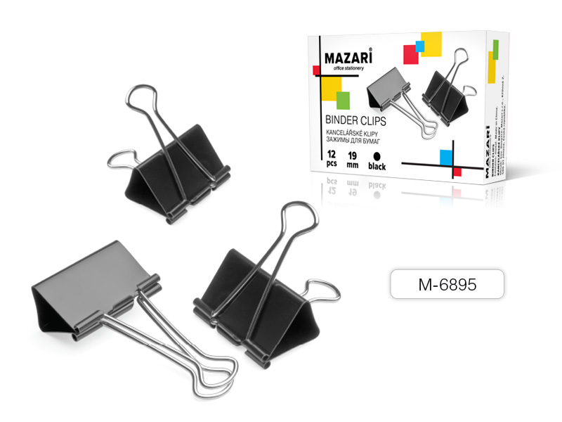 Зажим для бумаг 19мм, Mazari