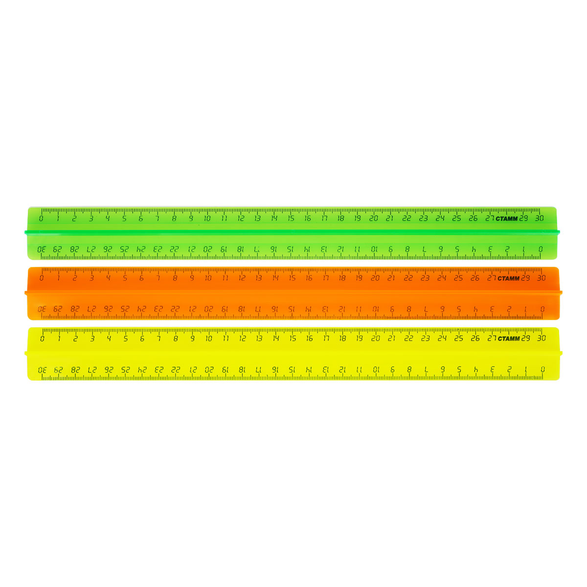 Линейка 30см с держателем NEON, СТАММ