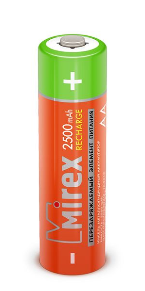 Аккумулятор АА Mirex 2500mAh от интернет-магазина kancelyar.by