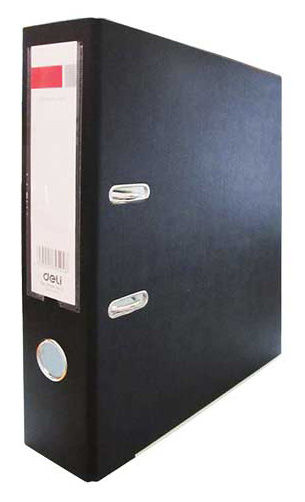 Регистратор A4 75мм, черный, ПВХ, Deli от интернет-магазина kancelyar.by