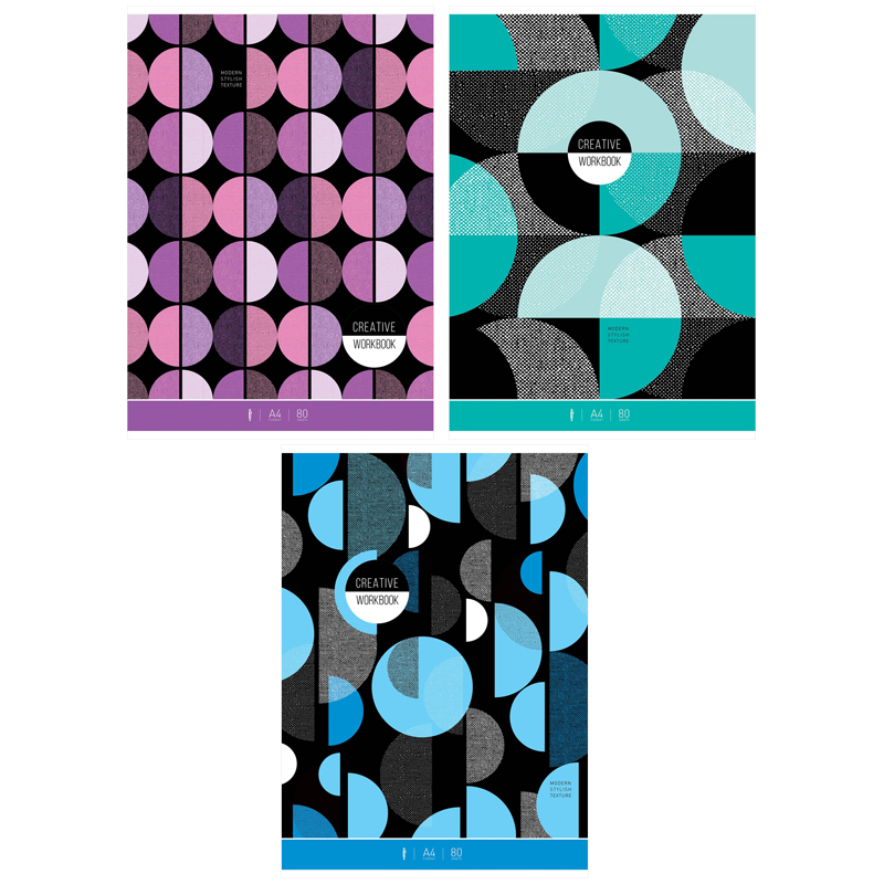 Тетрадь А4 80л, "Стиль. Pattern collection", клетка от интернет-магазина kancelyar.by