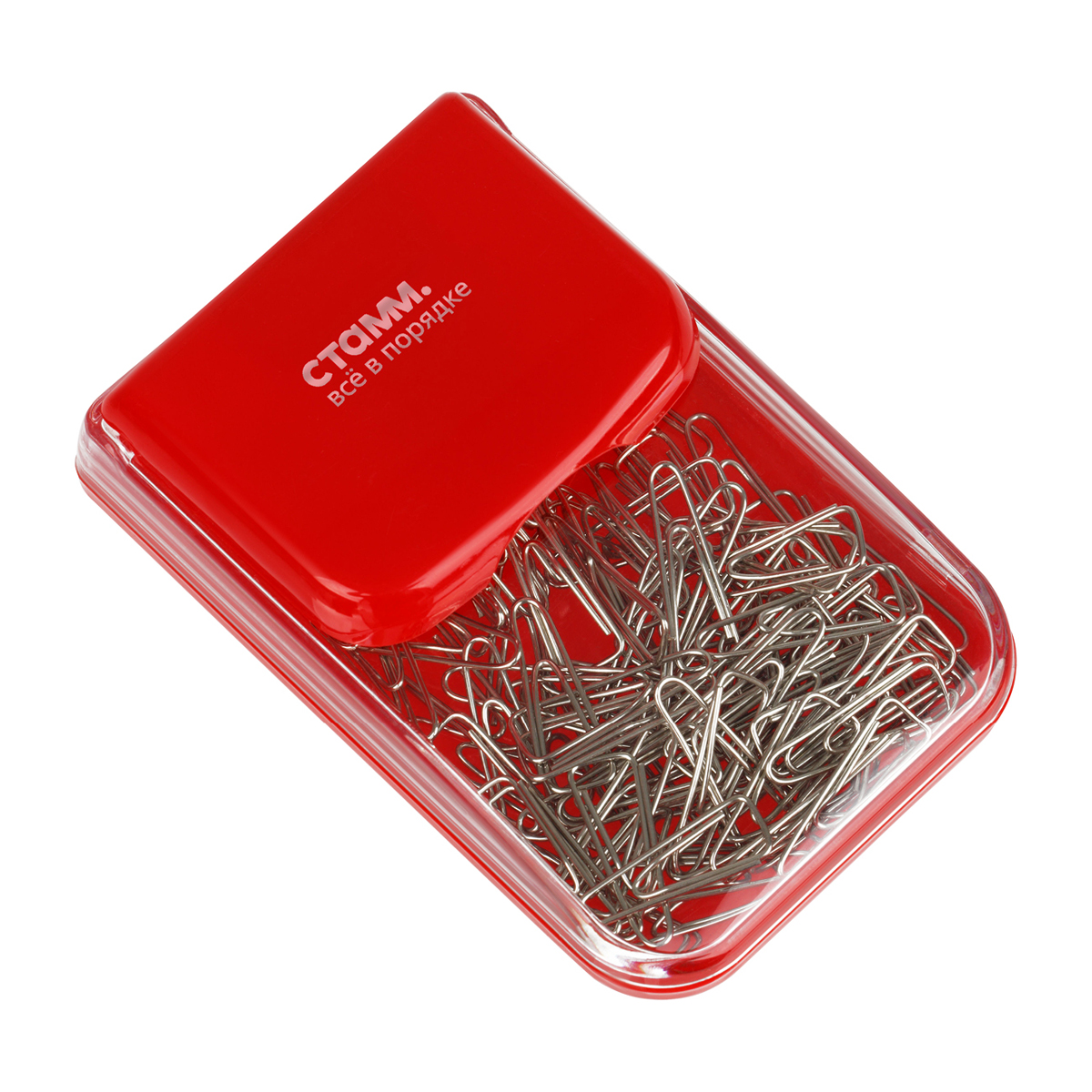 Скрепочница магнитная "СТАММ", с крышкой