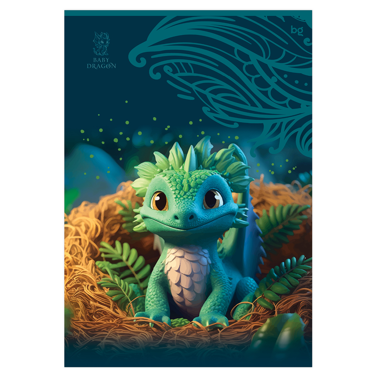 Тетрадь А4 96л, "Baby dragon", BG, клетка от интернет-магазина kancelyar.by