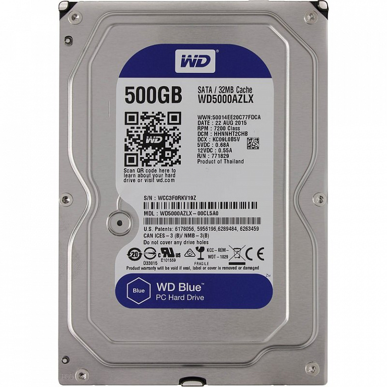 Жесткий диск 500GB, WD5000AZLX-FR, 3.5", SATA 3.0
