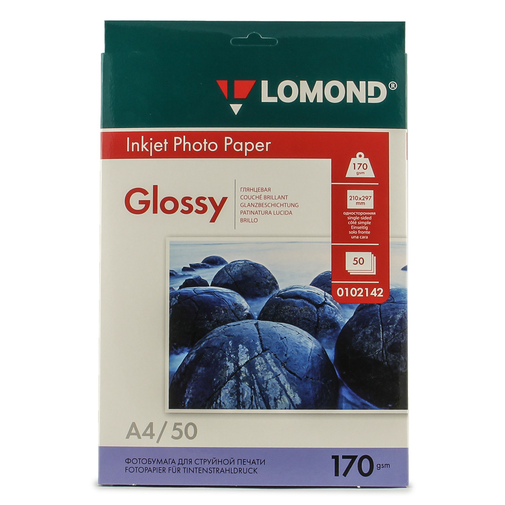 Фотобумага А4 "Lomond" 170г/м2, 50л, глянец