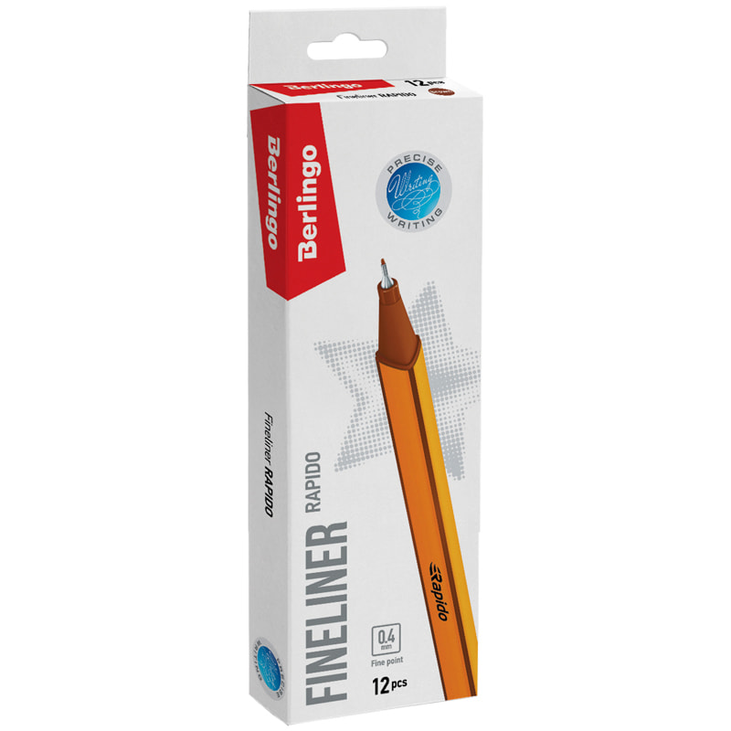 Ручка капиллярная, коричневая, Rapido от интернет-магазина kancelyar.by