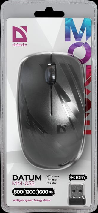 Мышь Defender Datum ММ-035, беспроводная, черная от интернет-магазина kancelyar.by