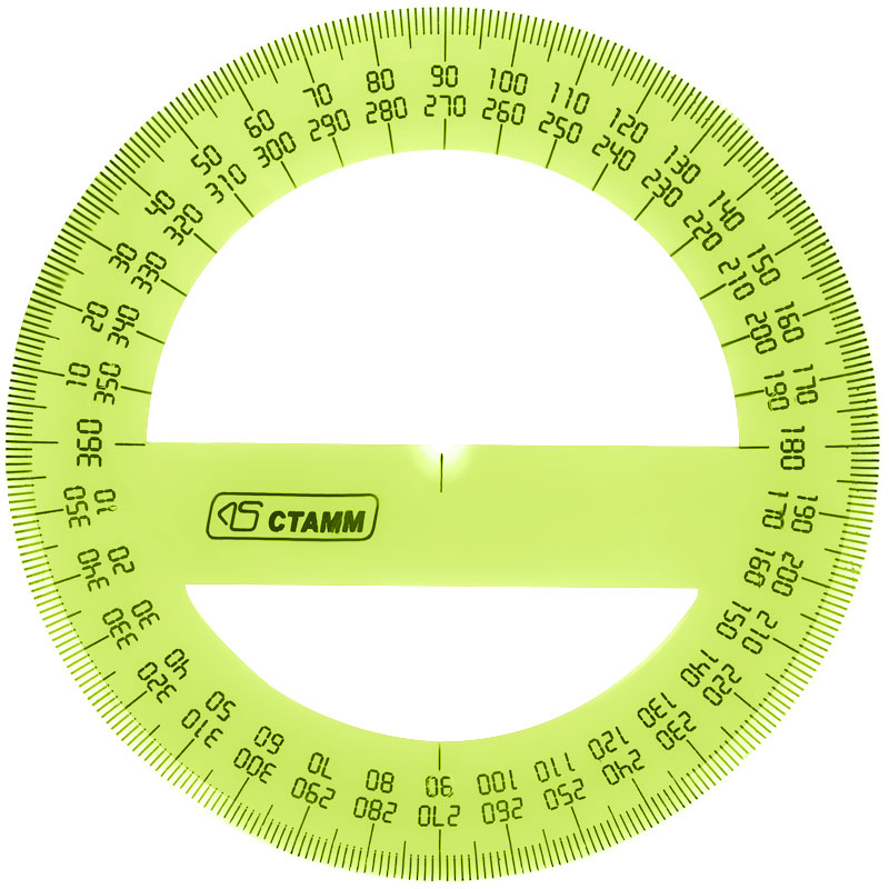 Транспортир 10см, 360 градусов, СТАММ