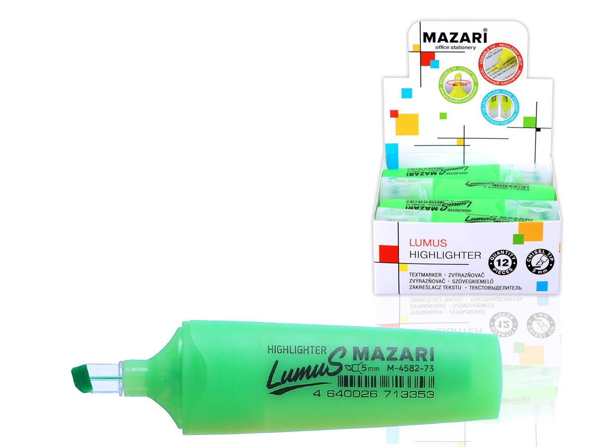 Текстовыдилитель Lumus, 5мм, зеленый