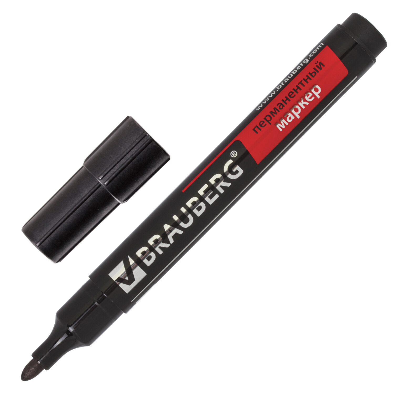 Маркер перманентный Brauberg "Contract"", 3 мм, черный