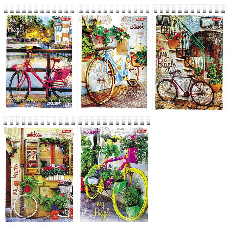 Блокнот А6 80л. "Лето на велосипеде", спираль, чистые листы от интернет-магазина kancelyar.by