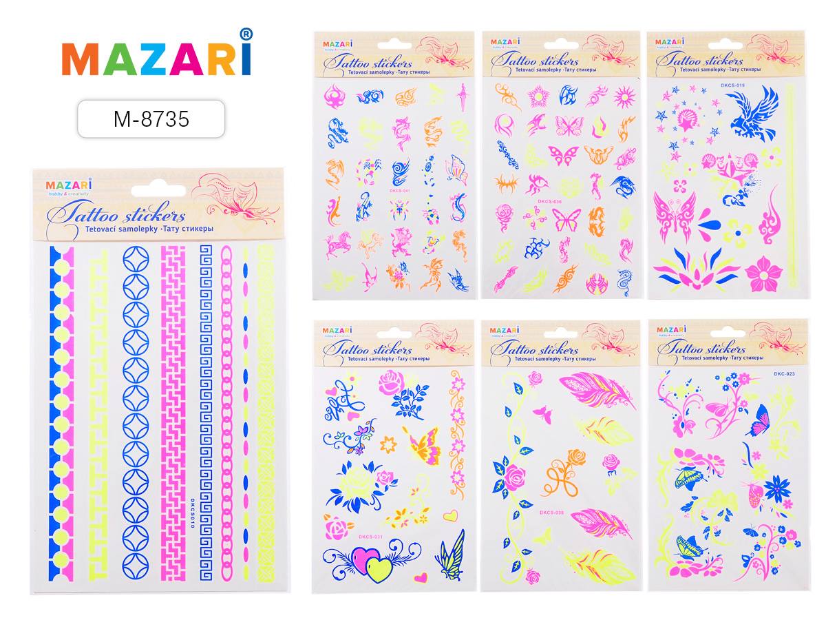 Тату стикеры флуоресцентные арт.M-8735