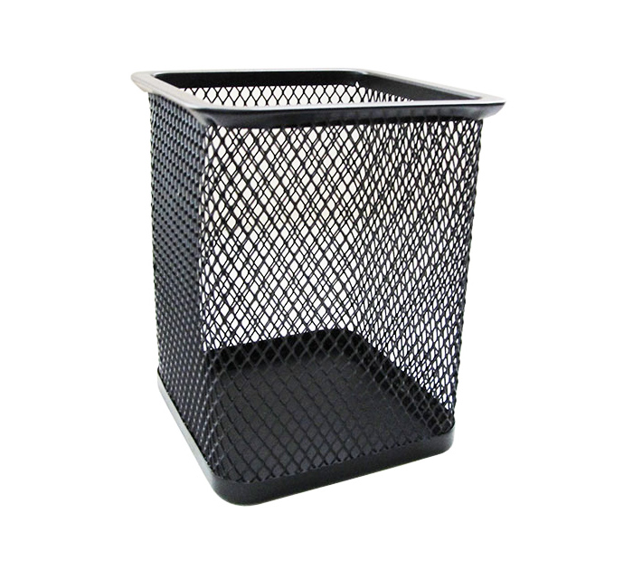 Подставка (стакан) метал, квадратный, Deli, черная