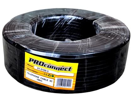 Кабель телефонный 4 жилы, Proconnect