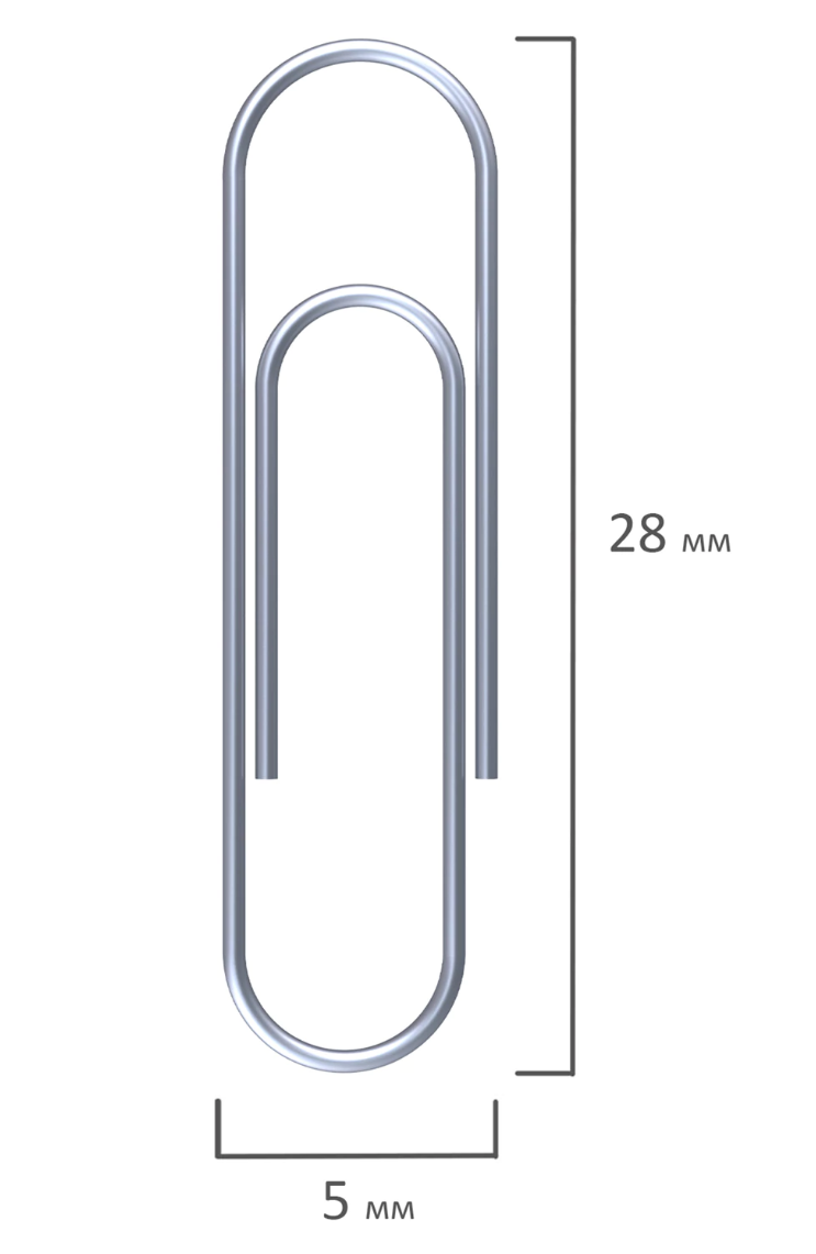 Скрепки 28мм, STAFF, 100шт, оцинкованные