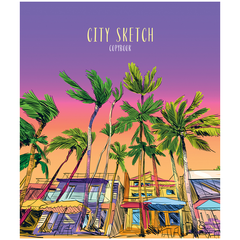 Тетрадь 96л. "Путешествия. City sketch", клетка