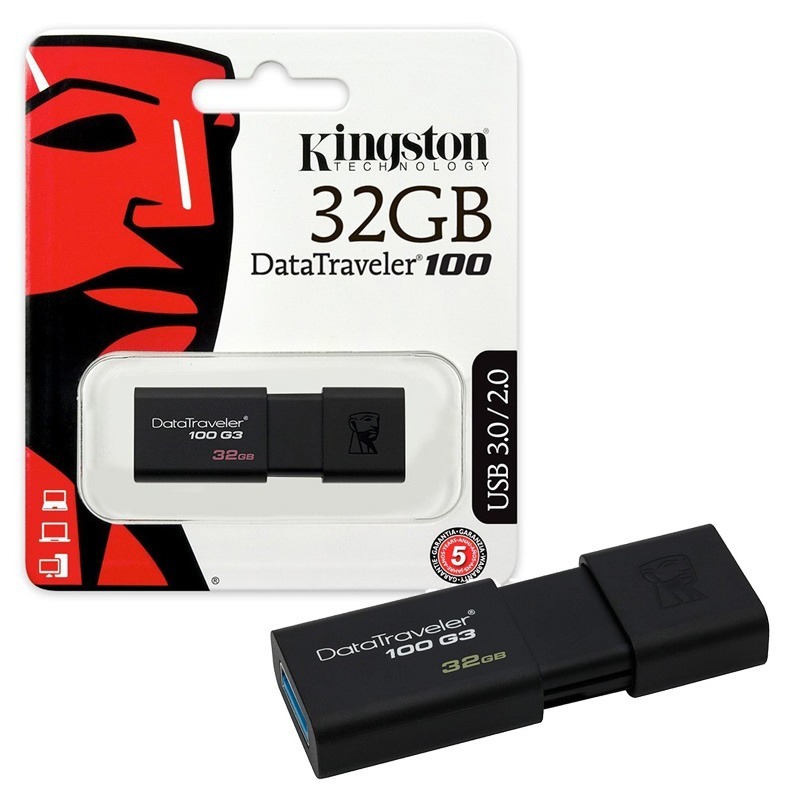 Флешка 32Gb Kingston DT100, USB 3.0 от интернет-магазина kancelyar.by