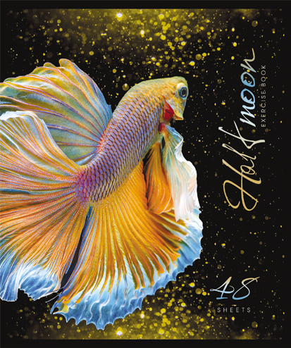 Тетрадь 48л. "Бойцовая рыбка Халф мун", клетка