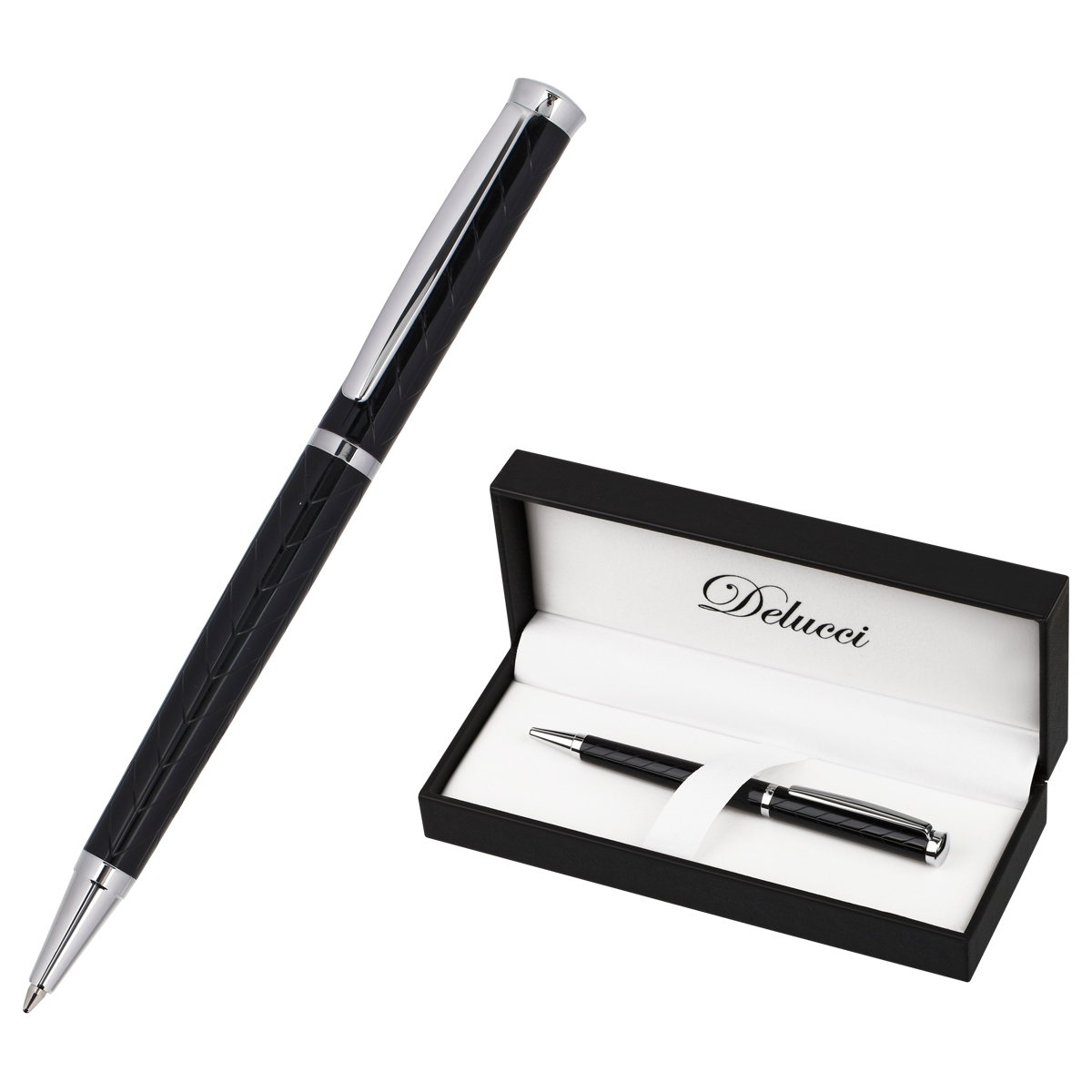 Ручка шарик. автом. "Impero" Delucci, металл/серебро