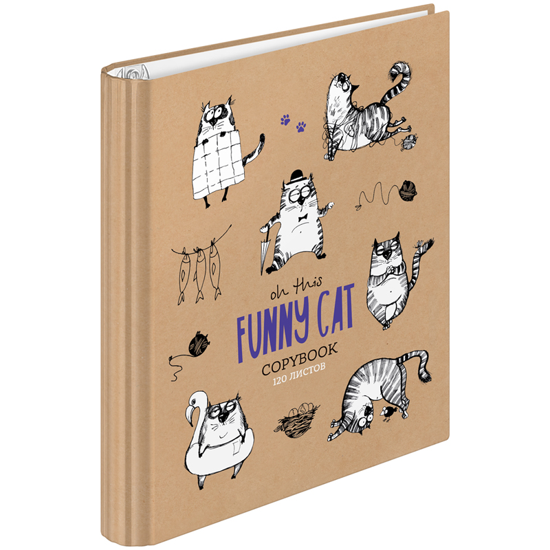 Тетрадь 120л. на кольцах, "Рисунки. Funny cats" от интернет-магазина kancelyar.by