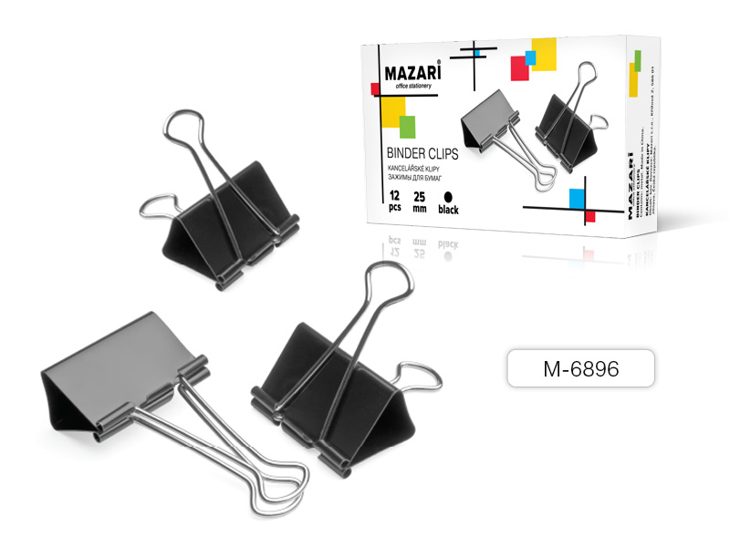 Зажим для бумаг 25мм, Mazari