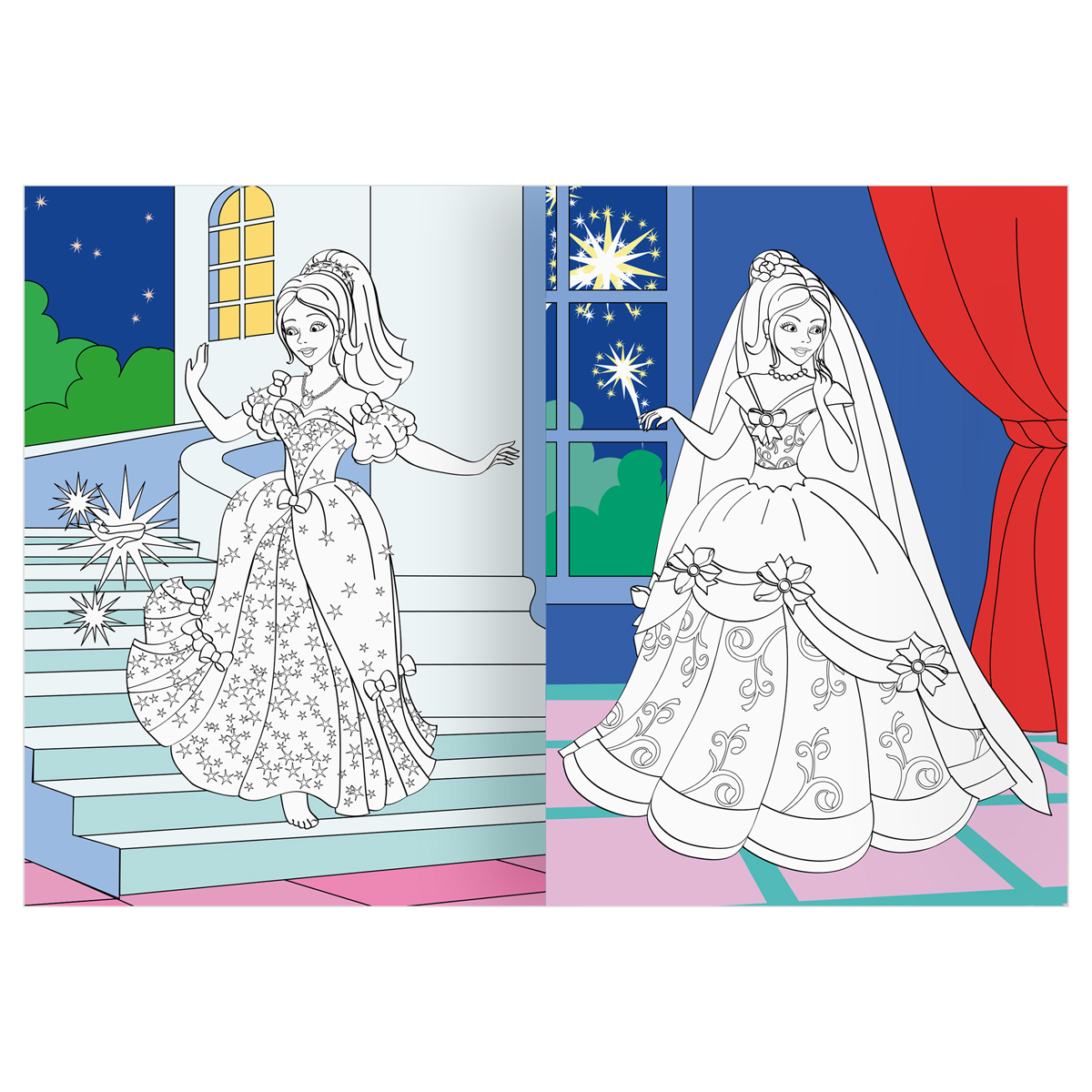Раскраска "Бал принцесс" 16стр