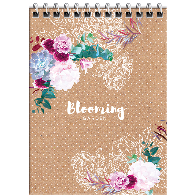 Блокнот А6 40л. "Цветы. Craft flowers", спираль, тв.обложка от интернет-магазина kancelyar.by