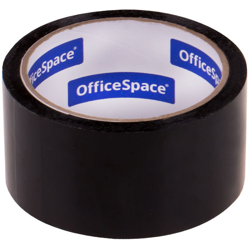 Скотч 48мм*40м, OfficeSpace, черный от интернет-магазина kancelyar.by