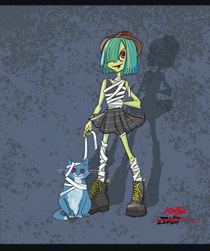 Тетрадь 48л. "Зомби-девчонки", клетка