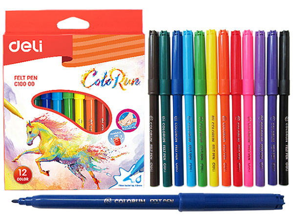 Фломастеры 12цв. "ColoRun" Deli