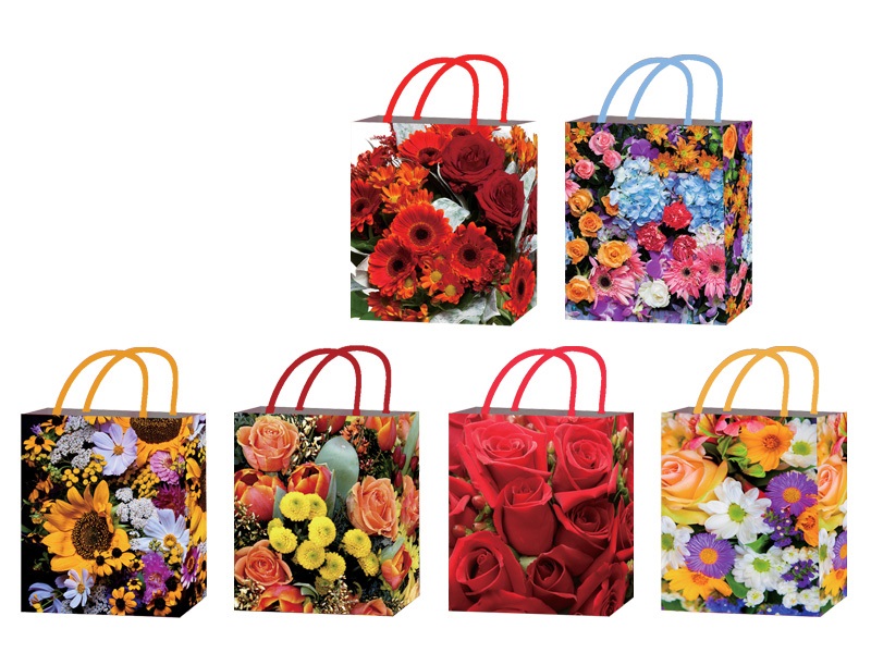 Пакет подарочный, "Цветы", бумажный, арт.M-8038L