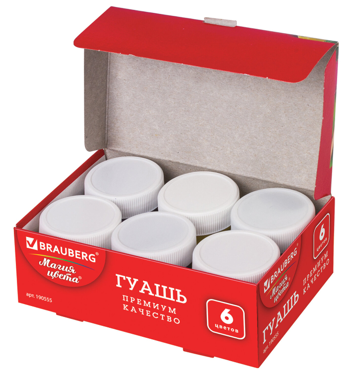 Гуашь 6цв. "Магия цвета", Brauberg