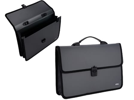 Портфель пластиковый, Deli B50312, серый от интернет-магазина kancelyar.by