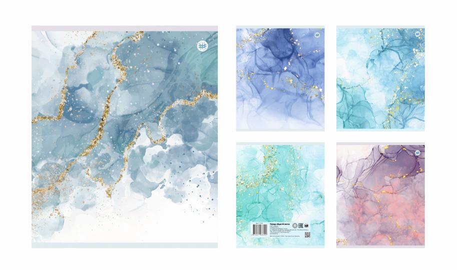 Тетрадь 48л. "Мрамор", клетка, РБ от интернет-магазина kancelyar.by