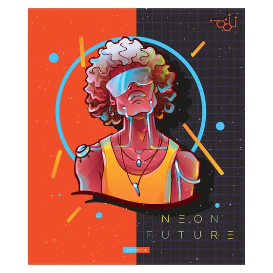 Тетрадь 96л. "Рисунки. Neon future", клетка от интернет-магазина kancelyar.by