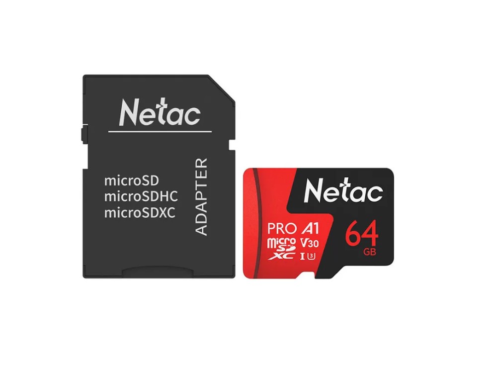 Карта памяти 64Gb Netac P500 Extreme pro, с адаптером от интернет-магазина kancelyar.by