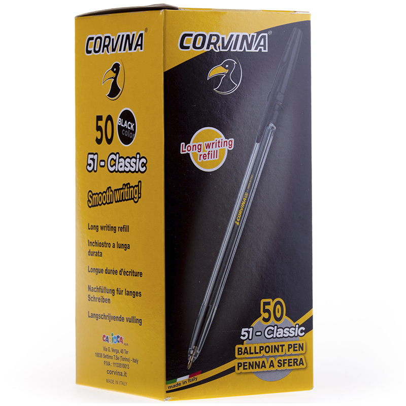 Ручка шарик. "Corvina 51 Classic", 1,0mm, черная от интернет-магазина kancelyar.by