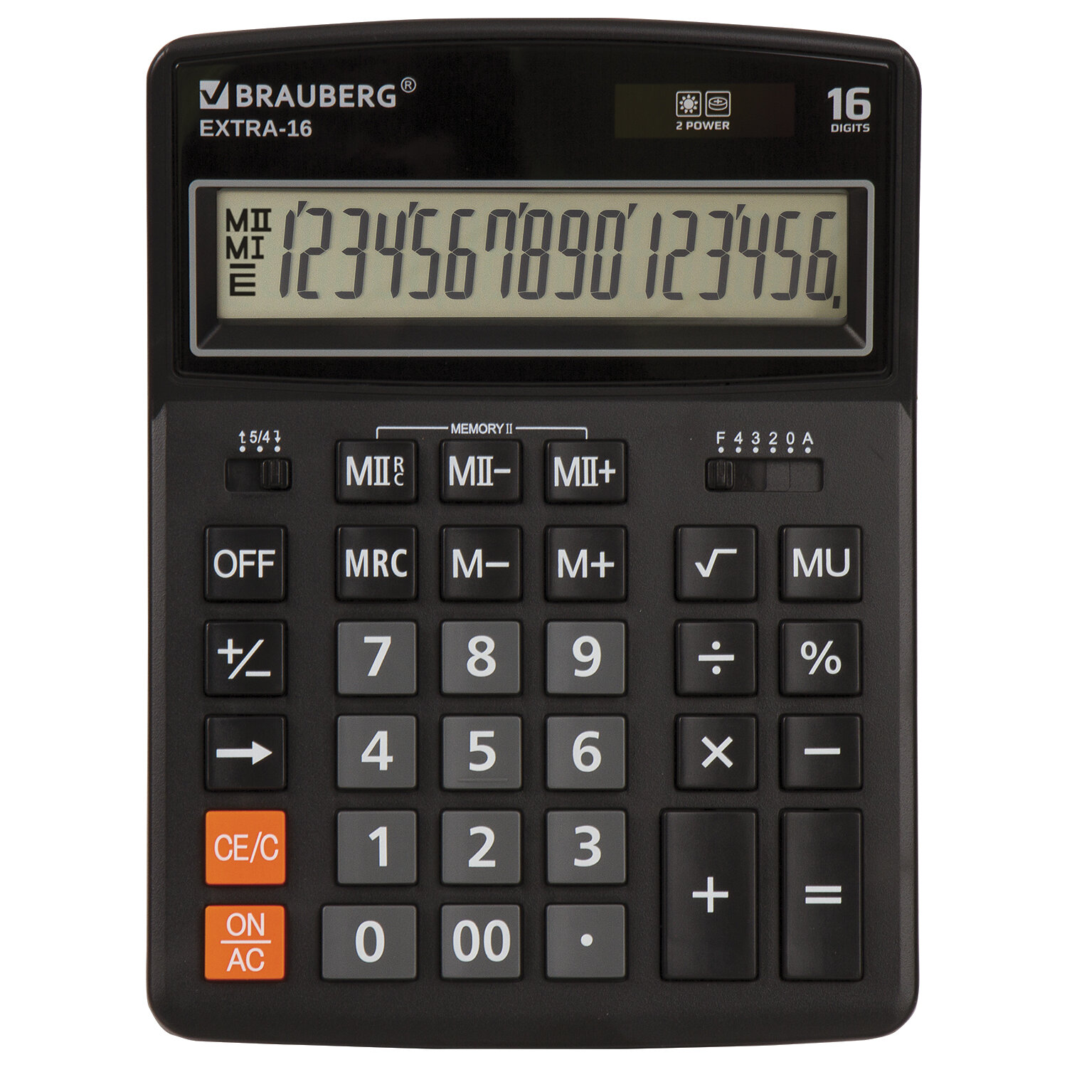 Калькулятор Brauberg Extra-16-BK, 16 разрядов от интернет-магазина kancelyar.by